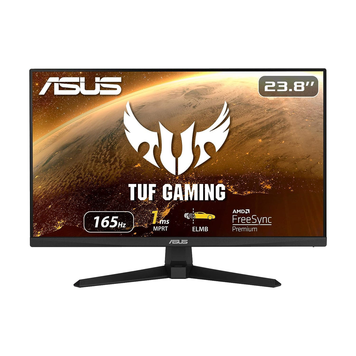 ASUS TUF Gaming 23.8” 1080P Monitor (VG249Q1A) - Full HD IPS 165Hz (Supports 144Hz) 1ms Extreme Low Motion Blur Speaker FreeSync™ Premium Shadow Boost VESA Mountable DisplayPort HDMIBLACK