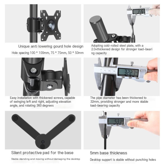 Artiss Adjustable Single Monitor Arm Stand - Black (One)