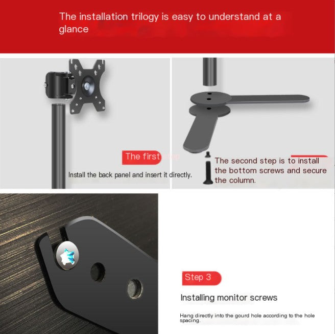 Artiss Adjustable Single Monitor Arm Stand - Black (One)